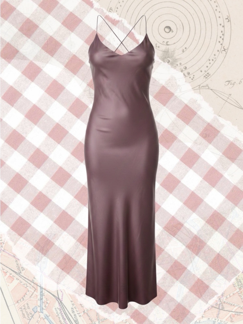 Windsor Mauve Satin Slip Maxi Dress